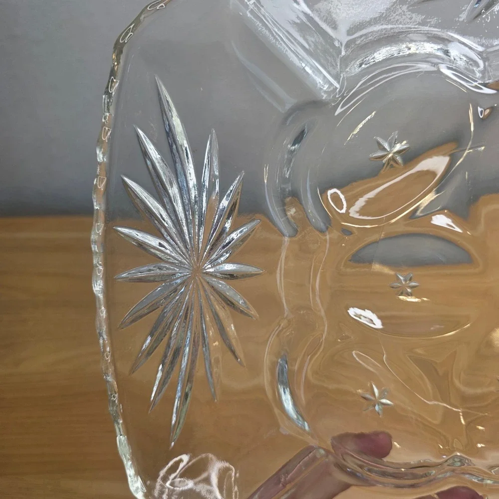 1960's Anchor Hocking Glass Early American Prescut Relish Deviled Egg Plate 12